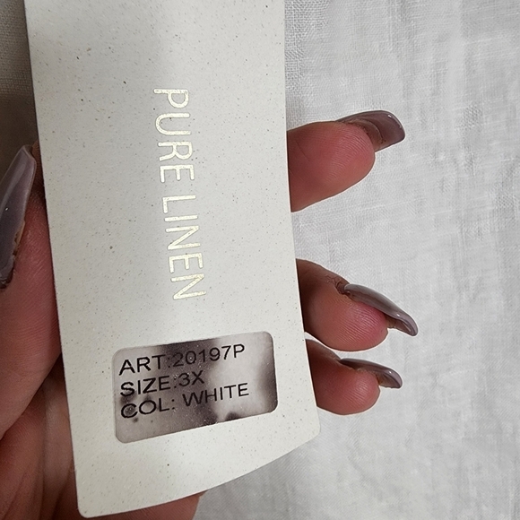 NWT Bellambra 100% Linen Gauze White Short Sleeve Top Made In Italy Size 3X - Picture 11 of 16